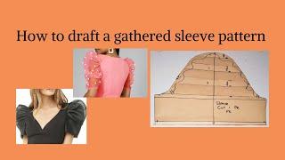 How to draft a gathered sleeve pattern/ puff sleeve pattern.