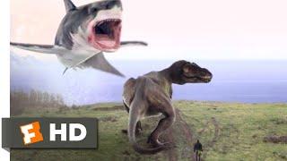 The Last Sharknado: It's About Time (2018) - T-Rex vs. Megalodon Scene (1/10) | Movieclips