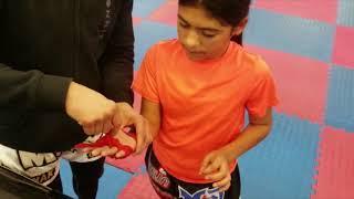 Muay Thai Kickboxing Gym, Los Angeles,  Kids hand wrapping tutorial