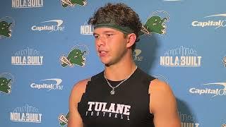 Tulane QB Kai Horton shares post-scrimmage perspective on position battle, offense's performance