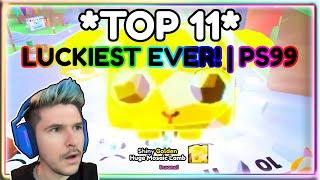  *TOP 11* EXTREMELY LUCKY MOMENTS SO FAR IN PET SIMULATOR 99! 