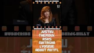 Justin Theroux Quizzes Natasha Lyonne On Her Rolling On The Floor Laughing History #celebsbeingsilly
