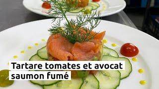 Tartare tomates et avocat, saumon fumé