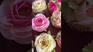 Beautiful Flower Cupcakes | April Chan #shorts #youtubeshorts #cupcake