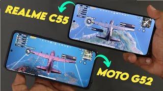 Realme C55 vs Moto G52 Camera, PUBG, Battery, Display Comparison - Galti mat karna Dost