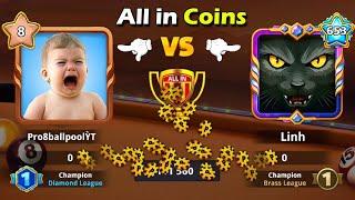 8 Ball Pool Level 8 Vs 653 All in Coins  Player With Worst Luck