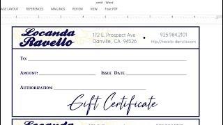 How to make a Gift Certificate with MS Word