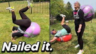 THIS IS HILARIOUS! *Run Ball Flip Challenge*