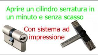 Meno di 1 minuto per aprire senza scasso un cilindro serratura di porta blindata.