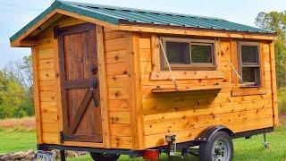 Off-Grid 5×8 Micro Cabin on Wheels for Sale |  Lovely Tiny House