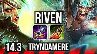 RIVEN vs TRYNDAMERE (TOP) | 11/1/4, 9 solo kills, 1300+ games, Legendary | EUW Grandmaster | 14.3