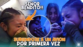 MIRA LAS REACCIONES DE ESTAS CHICAS al volar en un avión por primera VEZ. Keysi no para de llorar 