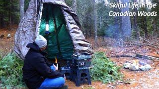 SKILFUL LIFE IN THE CANADIAN WOODS HOT TENT CAMP FIRE SURVIVAL BUSHCRAFT DIY POWER STATION COOKING