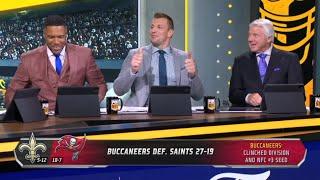 Rob Gronkowski reacts Buccaneers def. Saints 27-19; Denver Broncos shutout Chiefs to clinch playoff