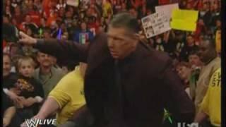 Mr McMahon Bret Hart Announcement and John Cena part 1