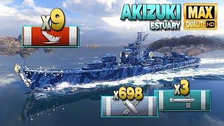 Destroyer Akizuki: 9 ships destroyed - World of Warships