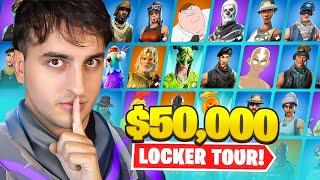 MCCREAMY'S $50,000 FORTNITE LOCKER TOUR! (2000+ Skins)