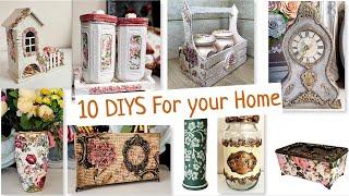 10 Diy Home decor Ideas with recycled items/Handmade crafts