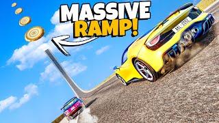 Jumping RANDOM Vehicles Down a MASSIVE Ramp in BeamNG Drive!