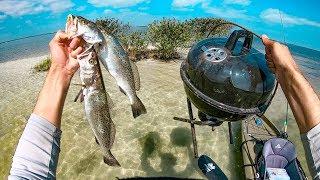 Trout Catch and Cook on Micro Private island