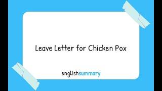 Leave Letter for Chicken Pox in english