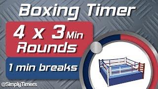 4 Round Boxing Match / Training Timer - 4 x 3min with 1 min Breaks