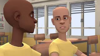 Caillou and Little Bill draw a big fat meanie to everyone and their teacher and gets grounded