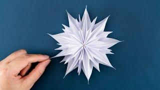 How to make 3D Snowflakes out of paper - Christmas Ornaments