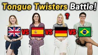 People from Around The World tried Tongue Twisters Challenge in 4 languages!!