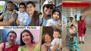 FINALLY GUWAHATI  Pai Golu | Sitar First Flight Journey  | Vacation Over | prayashi porashor vlogs