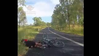 Kangaroo V's Cyclist Road Accident - Only In Australia