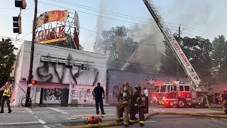 Crews battling fire at former Atlanta Eagle, Kodak buildings in Old Fourth Ward