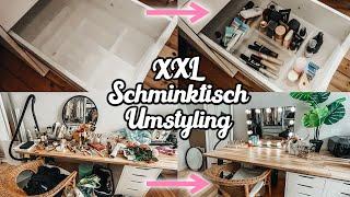 XL Schminktisch Umstyling! Sortiert & dekoriert meine Schminksammlung mit mir I Meggyxoxo