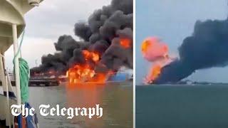 Ukraine sinks Russian fuel ferry in attack near Crimean bridge