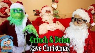 The Grinch and Deion help Santa to deliver presents | Deion's Playtime Skits