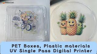 Plastic UV Single Pass Digital Printer, Pet boxes, Bopp