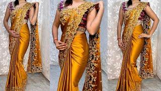 Vichitra Silk|Border Saree kaise Pahne|Vichitra Silk Saree Draping Trick|Beginner's Draping Tutorial