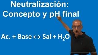 Neutralización. Concepto ejercicios y pH final