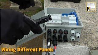 How to wire different sizes of solar panels together