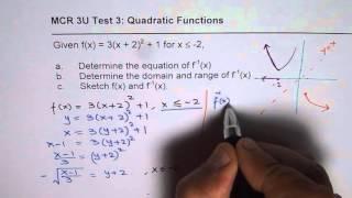 Inverse of Quadratic Function With Restrictions Test MCR3U