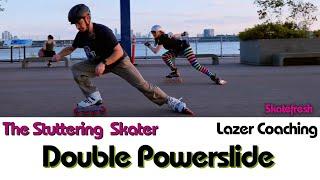 Double Powerslide with Stuttering Skater in NYC. Fast & effective emergency stop on rollerblades.