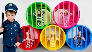 Police Colorful Jail Chase with Vania Mania Kids
