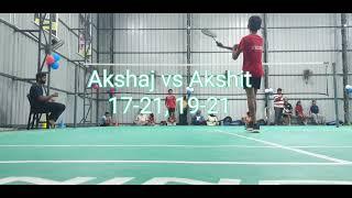 Akshaj the Next Budding Champion! Akshaj vs Akshit 17-21, 19-21.3rd Junior Badminton Tournament 2024