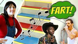 Playing Songs on a FARTING STAIRS PIANO! | Kids Invent Stuff