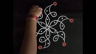 5x3 dots...... rangoli design ️#please_subscribe_my_channel 