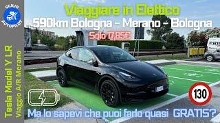 Viaggio A/R Bologna-Merano a 130km/h con TESLA MODEL Y LR 590KM con soli 17,85€.. COSTI & CONSUMI