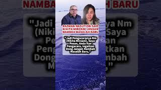 RAZMAN NASUTION SAID NIKITA MIRZANI JANGAN NAMBAH MASALAH BARU #beritaartis #viralvideo #short