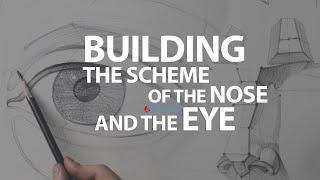 Constructive drawing, Building the scheme of the nose and eye