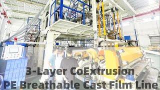 280mpm Cast PE Breathable and Non Breathable Hygiene Films Production Line