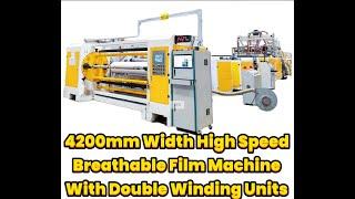 FlyYou 4200mm Width High Speed PE Breathable Film Machine with Double Winding Units|Double Capacity